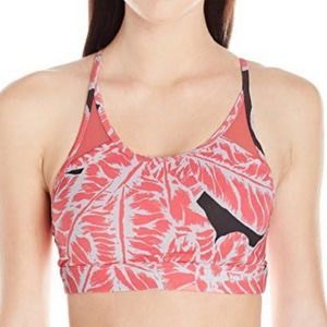 Alo Yoga Pink Tropical Palm Print Starlet Sports Bra Size Medium